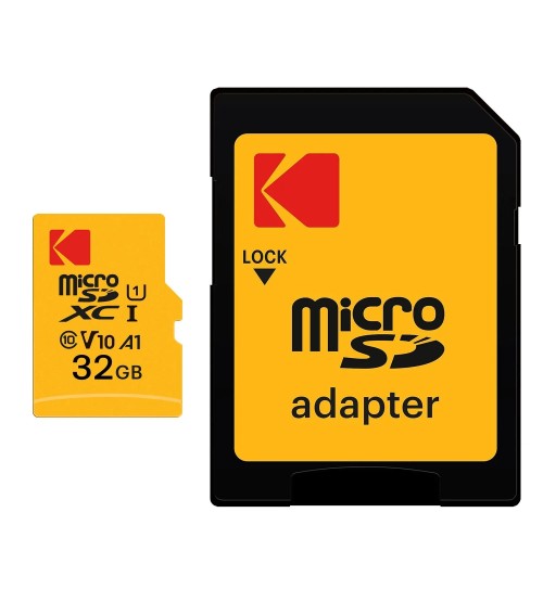 KODAK mSD 32GB UHS-I U1/V10/C10 Y/R/B Card+Adapter